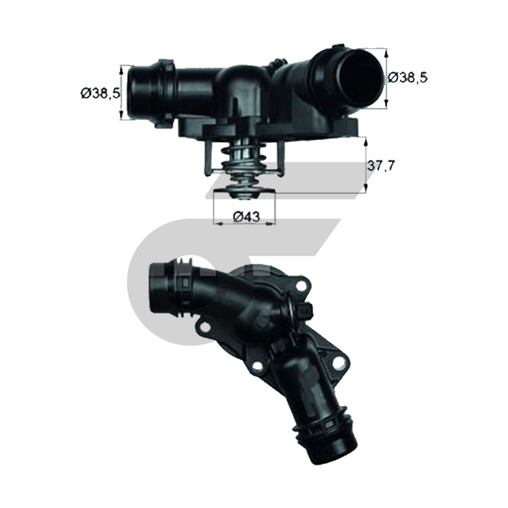 MAHLE Electric Control Water Valve BMW MINI M50 M52 M54 / 3 (E36 E46) 5 (E39 E60) 7 (E38 E65) X (E83 E53) | 80 degrees