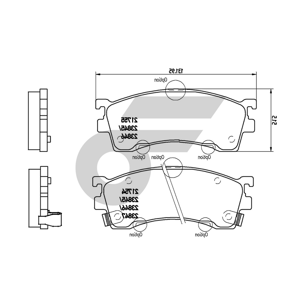 BREMBO ผ้าเบรคหน้า CIVIC EP3 (TYPE-R), FN2 (TYPE-R), S2000 (AP) 2.0 2.2