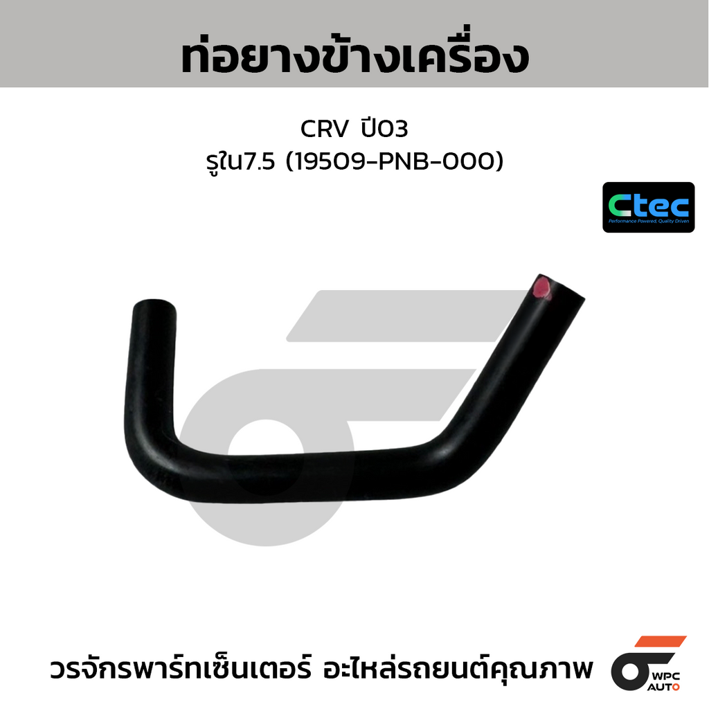 CTEC ท่อยางข้างเครื่อง CRV ปี03  รูใน7.5 (19509-PNB-000)