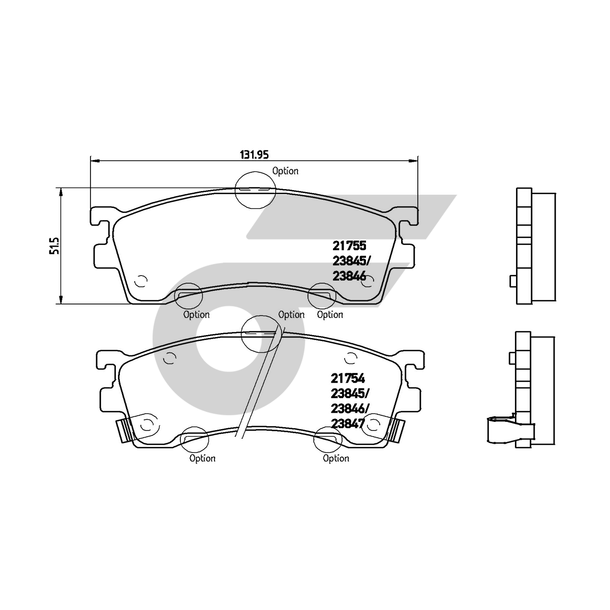 BREMBO ผ้าเบรคหน้า FORD LASER ปี98, MAZDA 323 PROTÉGÉ ปี98-04