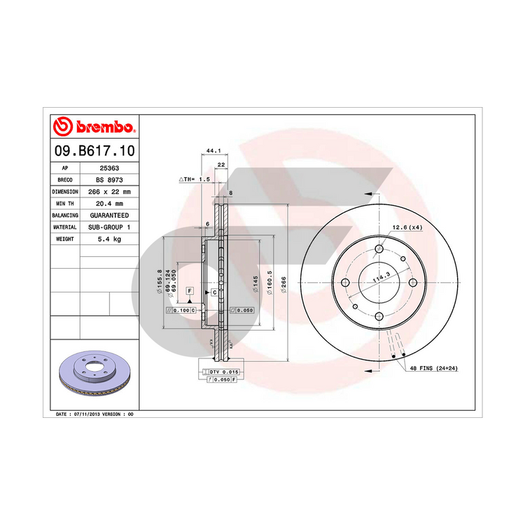 BREMBO จานเบรคหน้า PROTON: GEN2 PERSONA NEO | 266 MM. 4รู