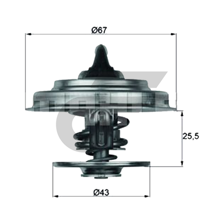 MAHLE วาล์วน้ำ BENZ M102 M104 M110 / W201 W124 W126, MUSSO 3.2 | 87องศา