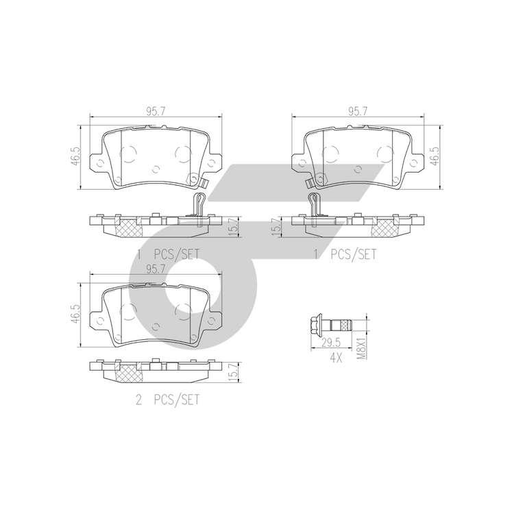 BREMBO rear brake pads CIVIC TYPE-R FN2 year 06 year 06-ON