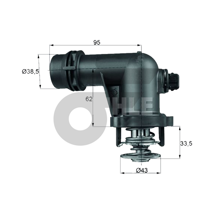 MAHLE วาล์วน้ำควบคุมไฟฟ้า BMW MINI M43 N46 / 3 (E36 E46) 5 (E60) | 92องศา