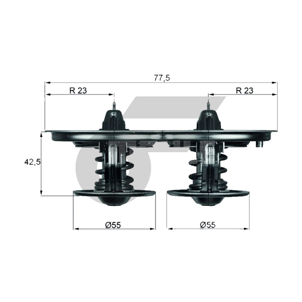 MAHLE วาล์วน้ำ SCANIA DSC9 DC11 DSC12 / K94 K114 K124 | 80.8องศา