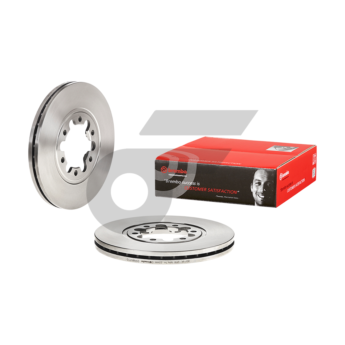 BREMBO จานเบรคหน้า RANGER 2WD ปี98-05, FIGHTER 2WD ปี98-05, BT-50 2WD ปี06-11 |256MM. 5รู