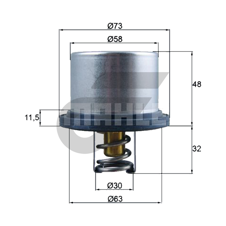 MAHLE วาล์วน้ำ-HD VOLVO TRUCKS D7 D10 D12 / TRUCK FH FL FM | 80องศา