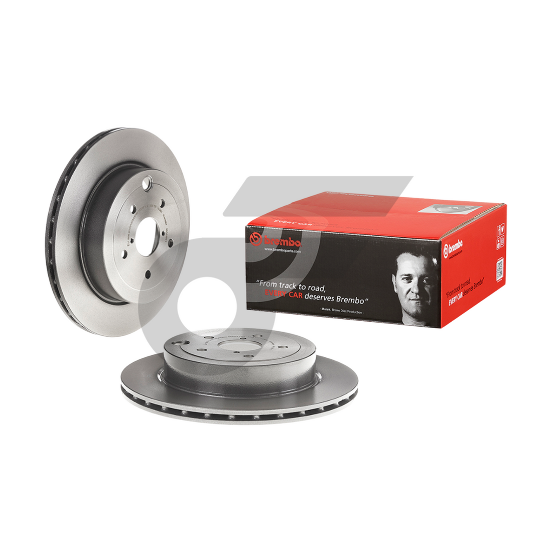 BREMBO จานเบรคหลัง IMPREZA GRB GRF 2.5 STI HC ปี08-12, WRX STI VAB 2.5 ปั๊มดำ STI HC ปี14-18 |316MM. 4รู