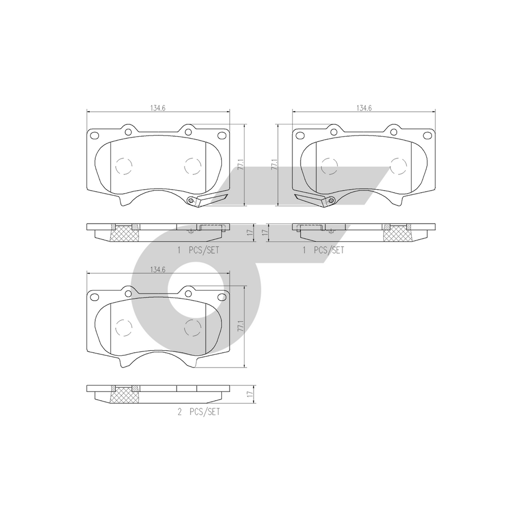 BREMBO front brake pads REVO 4WD GUN125-6 year 15, REVO ROCCO 2.4, LEXUS LX URJ201-2 year 12