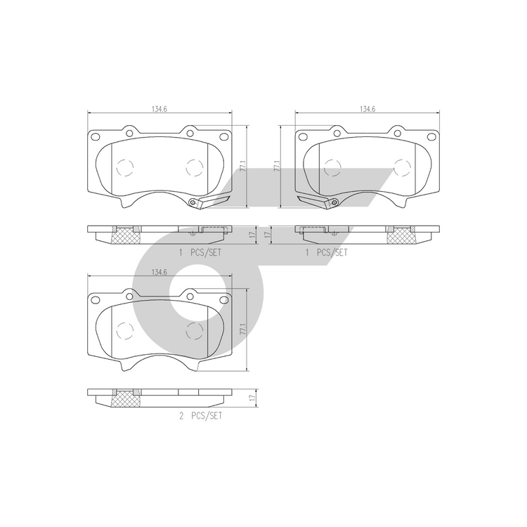 BREMBO front brake pads REVO 4WD GUN125-6 year 15, REVO ROCCO 2.4, LEXUS LX URJ201-2 year 12