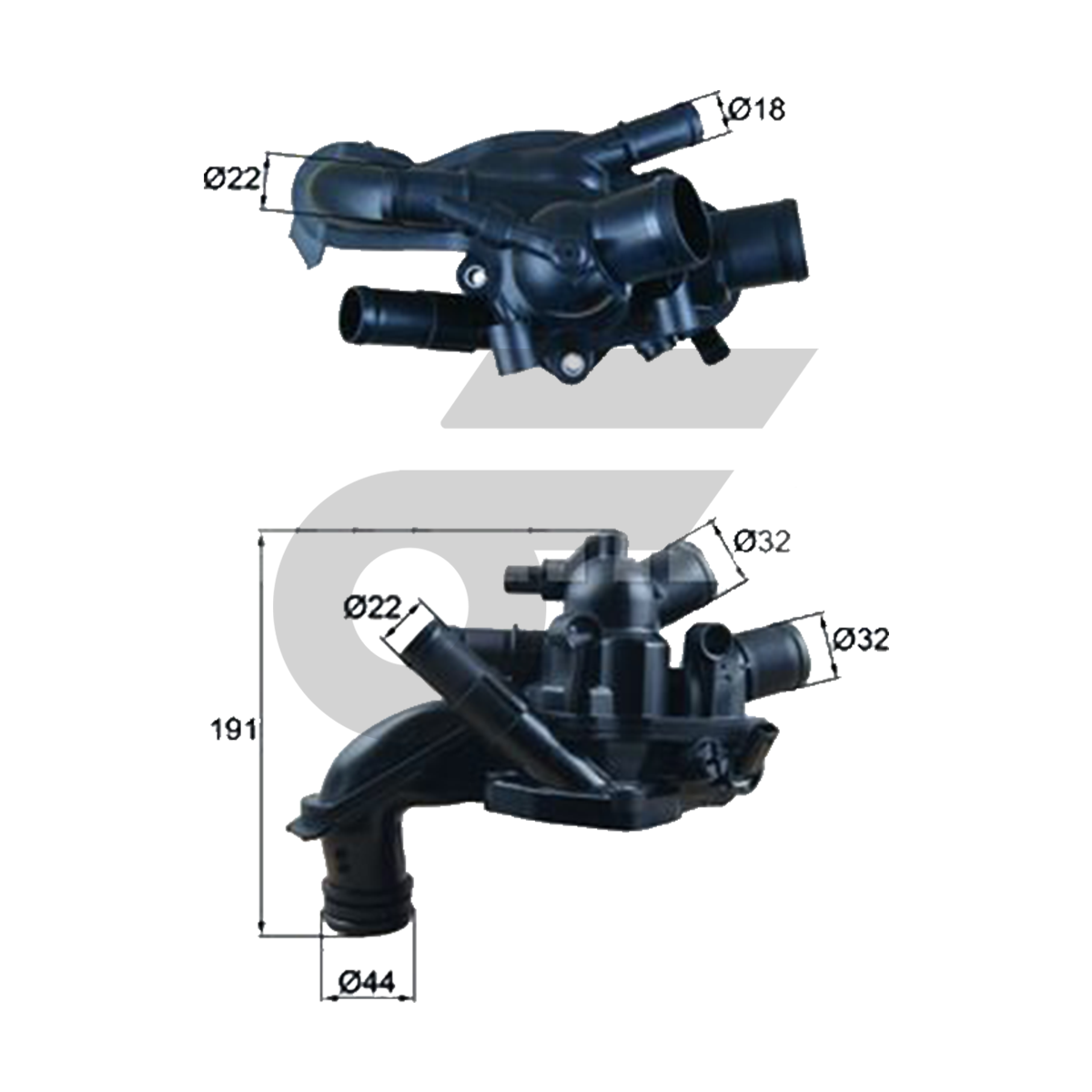 MAHLE วาล์วน้ำควบคุมไฟฟ้า BMW MINI N14 N16 N18 / R55 R56 R58 R60 R61 | 105องศา