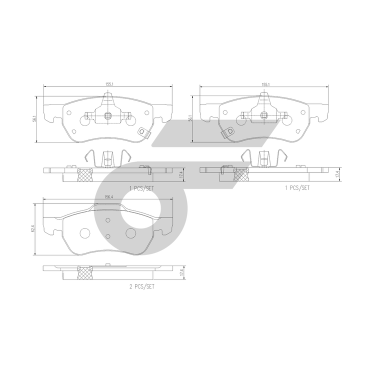 BREMBO ผ้าเบรคหน้า MG5, ZS 1.5 ปี17-ON