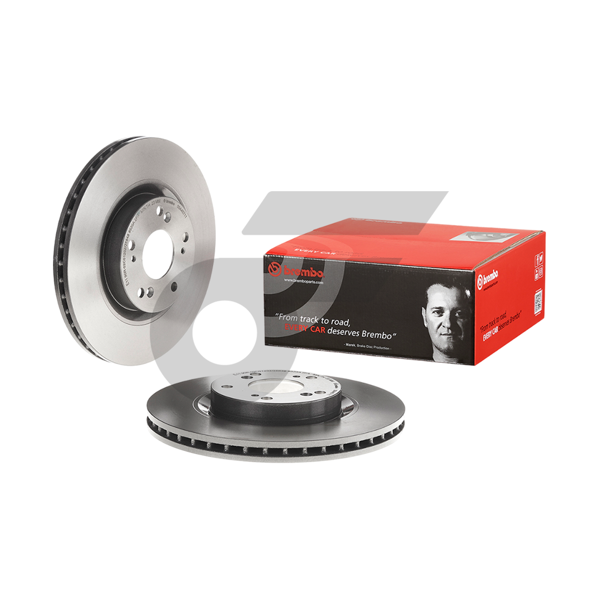 BREMBO จานเบรคหน้า CIVIC TYPE-R FN2 ปี06, CRV GEN2 ปี02 |300MM. 6รู