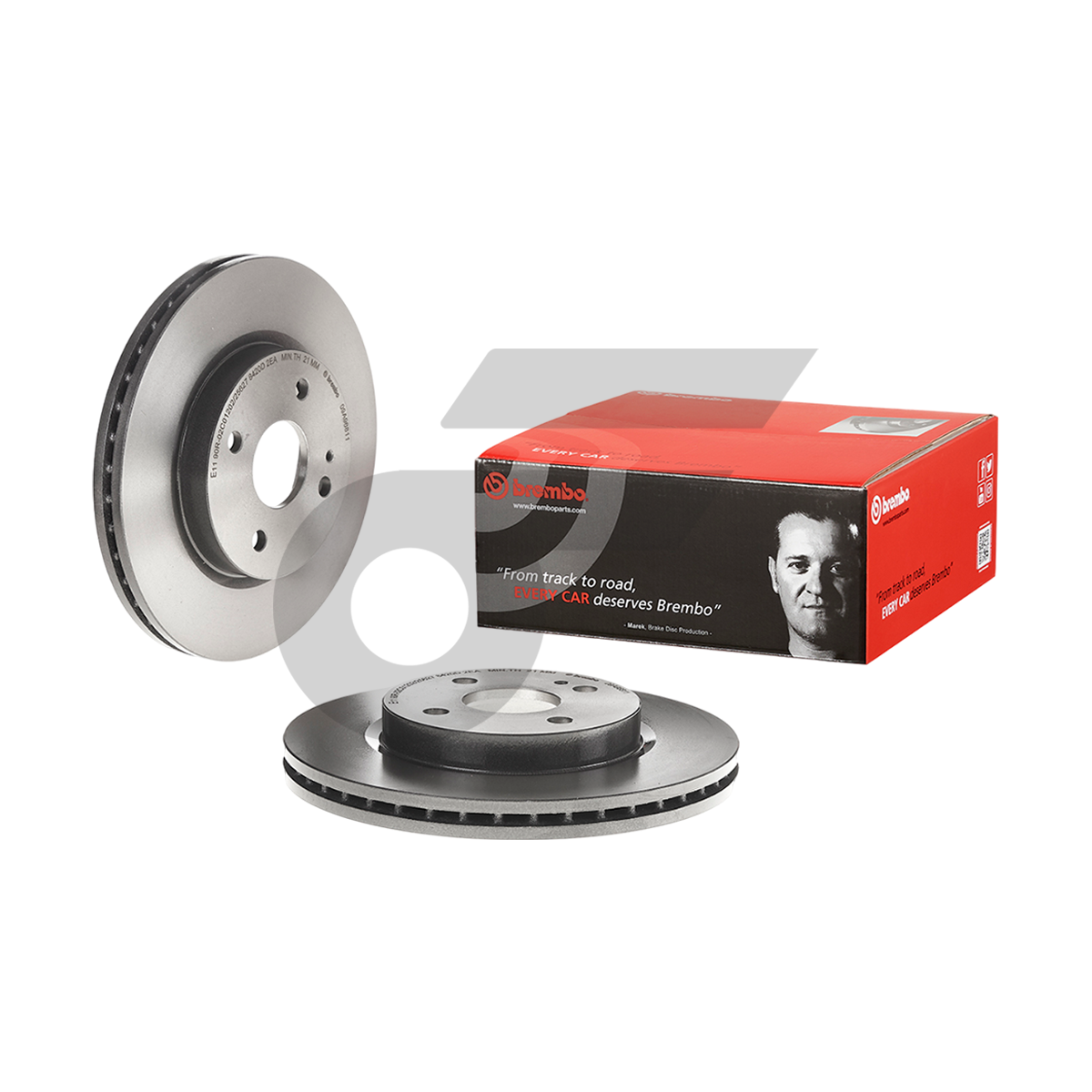 BREMBO จานเบรคหน้า FIESTA ปี10-16, MAZDA 2 DE DH 1.5 ปี09-14 |258MM. 5รู