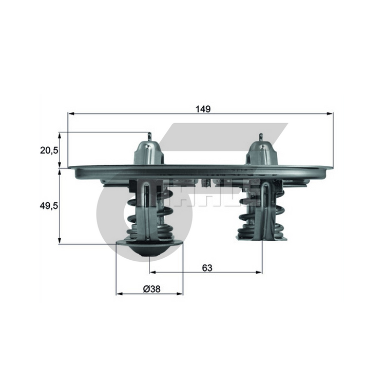 MAHLE วาล์วน้ำ SCANIA DC9 DC13 DC16 / P,G,R,T SERIES | 80.9องศา