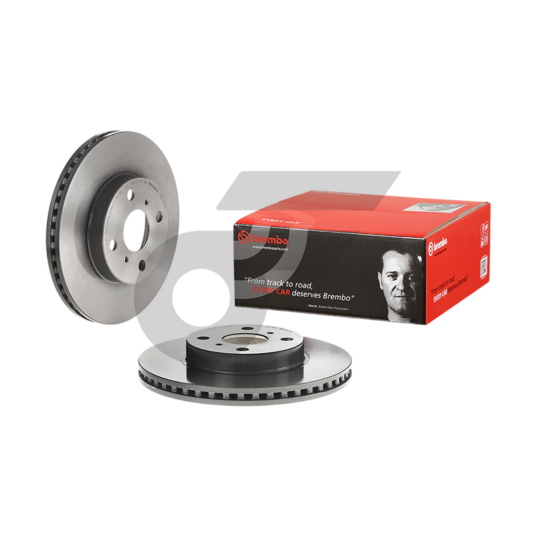 BREMBO จานเบรคหน้า VIOS 1.5 E J ปี07-ON, YARIS 1.2 ปี07-13 |255MM. 5รู