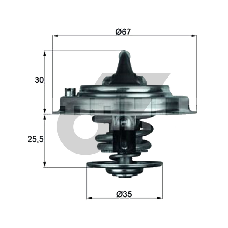 MAHLE วาล์วน้ำ VW AUDI PORSCHE CARAVELLE 2.8/3.2 T4-5, A6 | 71องศา