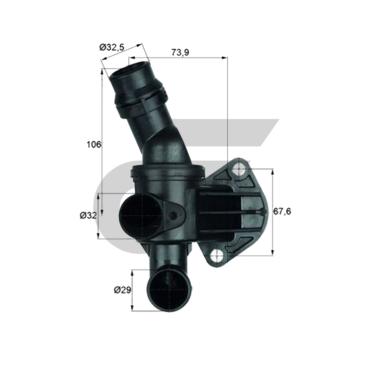 MAHLE วาล์วน้ำ+เสื้อ VW AUDI PORSCHE 2.0TFSI / A1 A3 TT, SCIROCCO GOLF | 80องศา