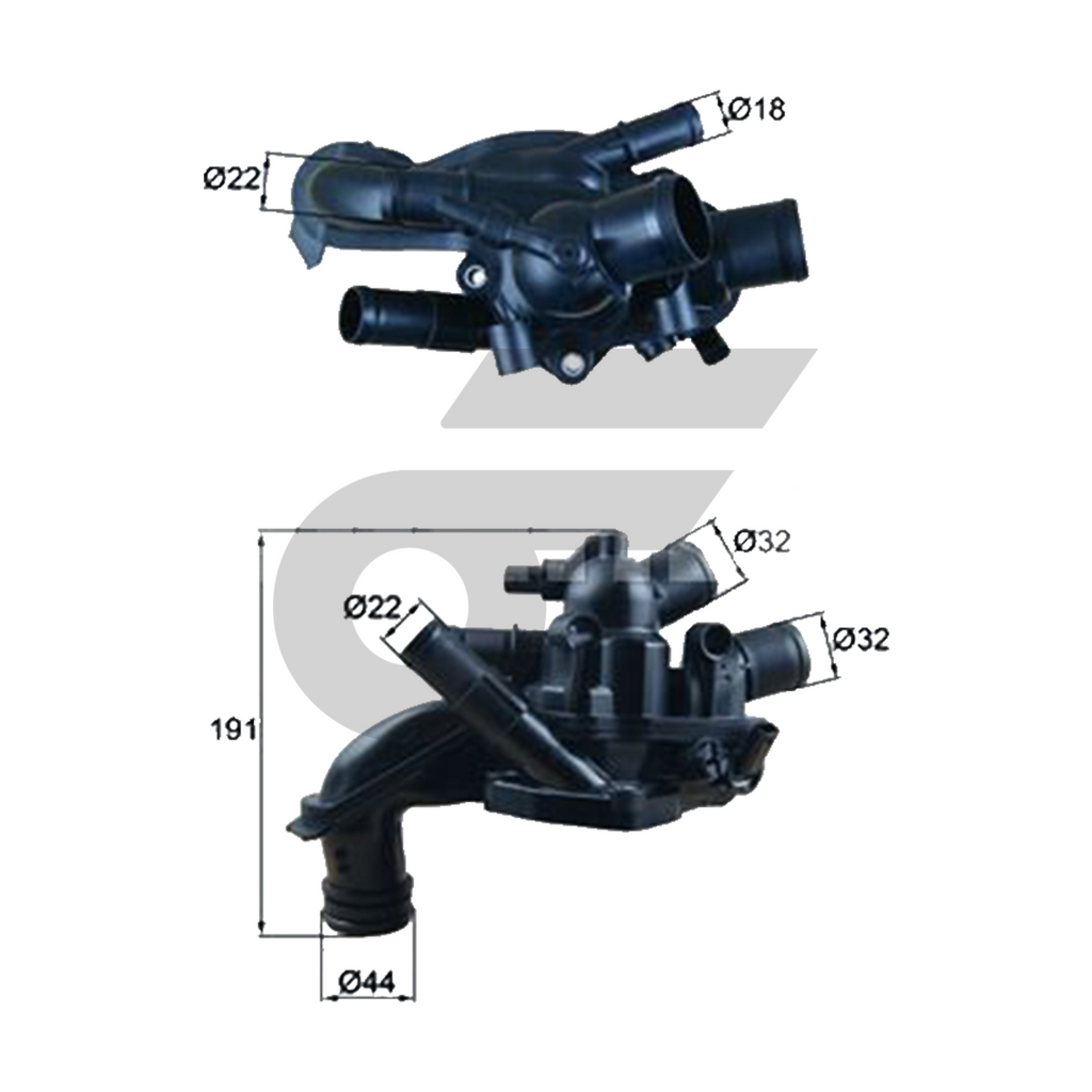 MAHLE Electric control water valve BMW MINI N14 N16 N18 / R55 R56 R58 R60 R61 | 105 degrees