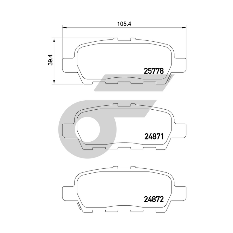 BREMBO ผ้าเบรคหลัง TEANA L33 ปี14-ON, X-TRAIL T32 ปี14-ON