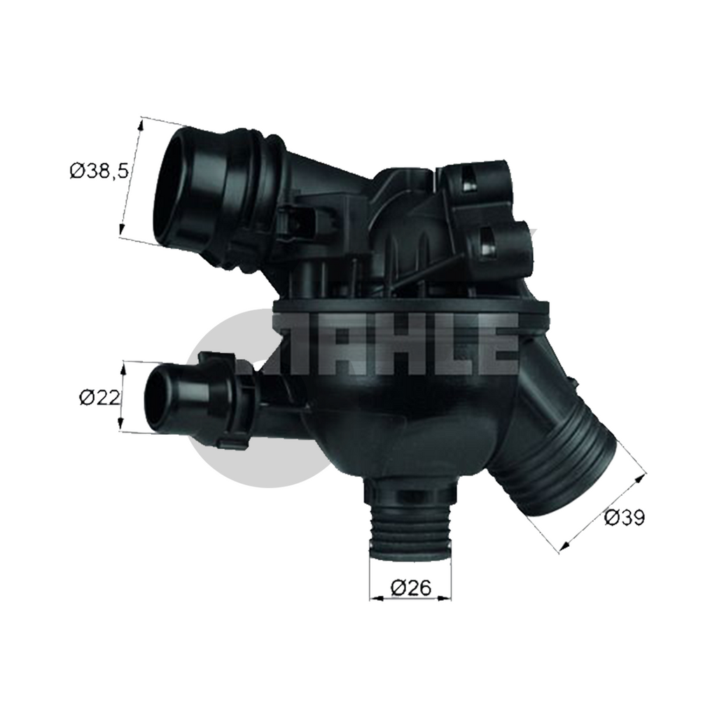 MAHLE วาล์วน้ำควบคุมไฟฟ้า BMW MINI N43 N46 / 3 (E90) 5 (E60) | 102องศา