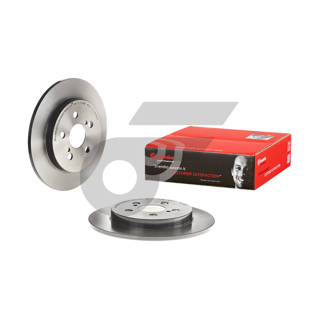 BREMBO จานเบรคหลัง ALTIS DUAL VVTI 1.6 1.8 E140, E170 ปี08-13, ปี13-18, PRIUS 1.8 HYBRID ปี10-ON, CT200H HYBRID ปี10-ON |259MM. 6รู