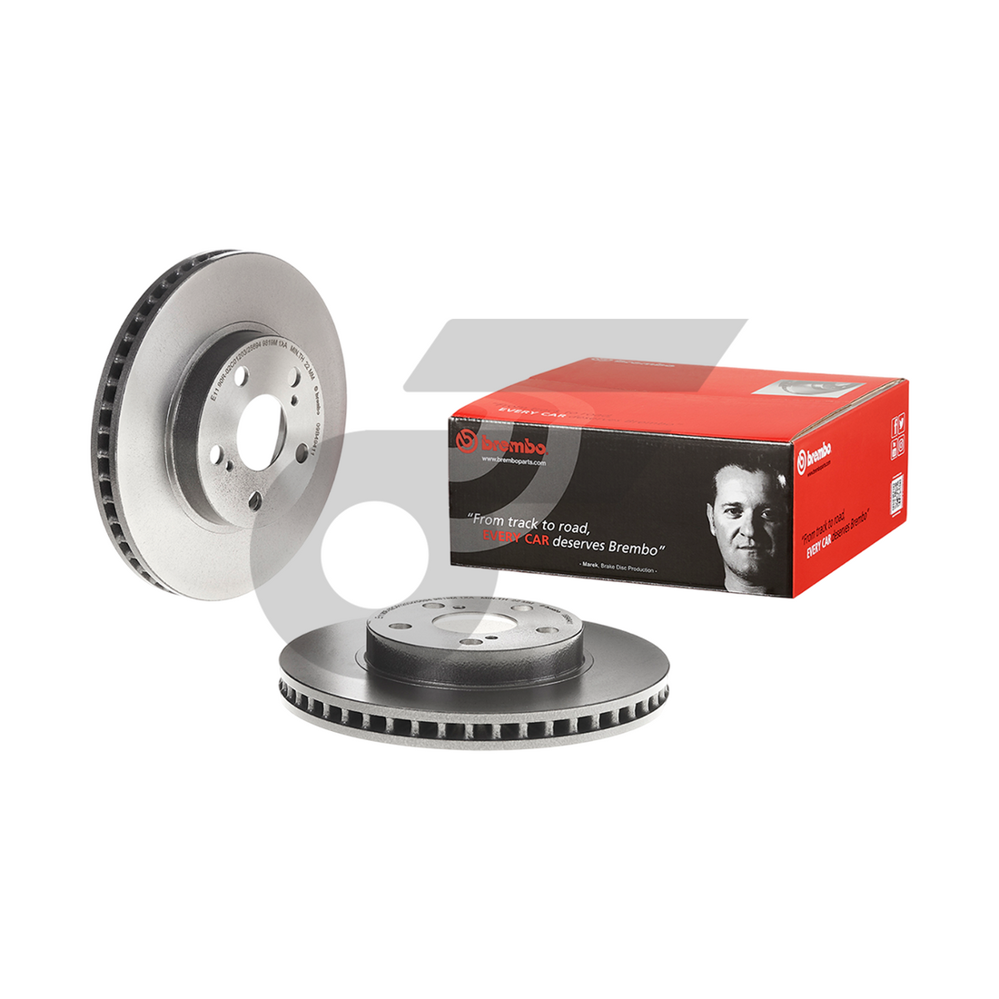 BREMBO จานเบรคหน้า PRIUS 1.8 HYBRID ปี10-ON, CT200H HYBRID ปี10-ON |255MM. 6รู