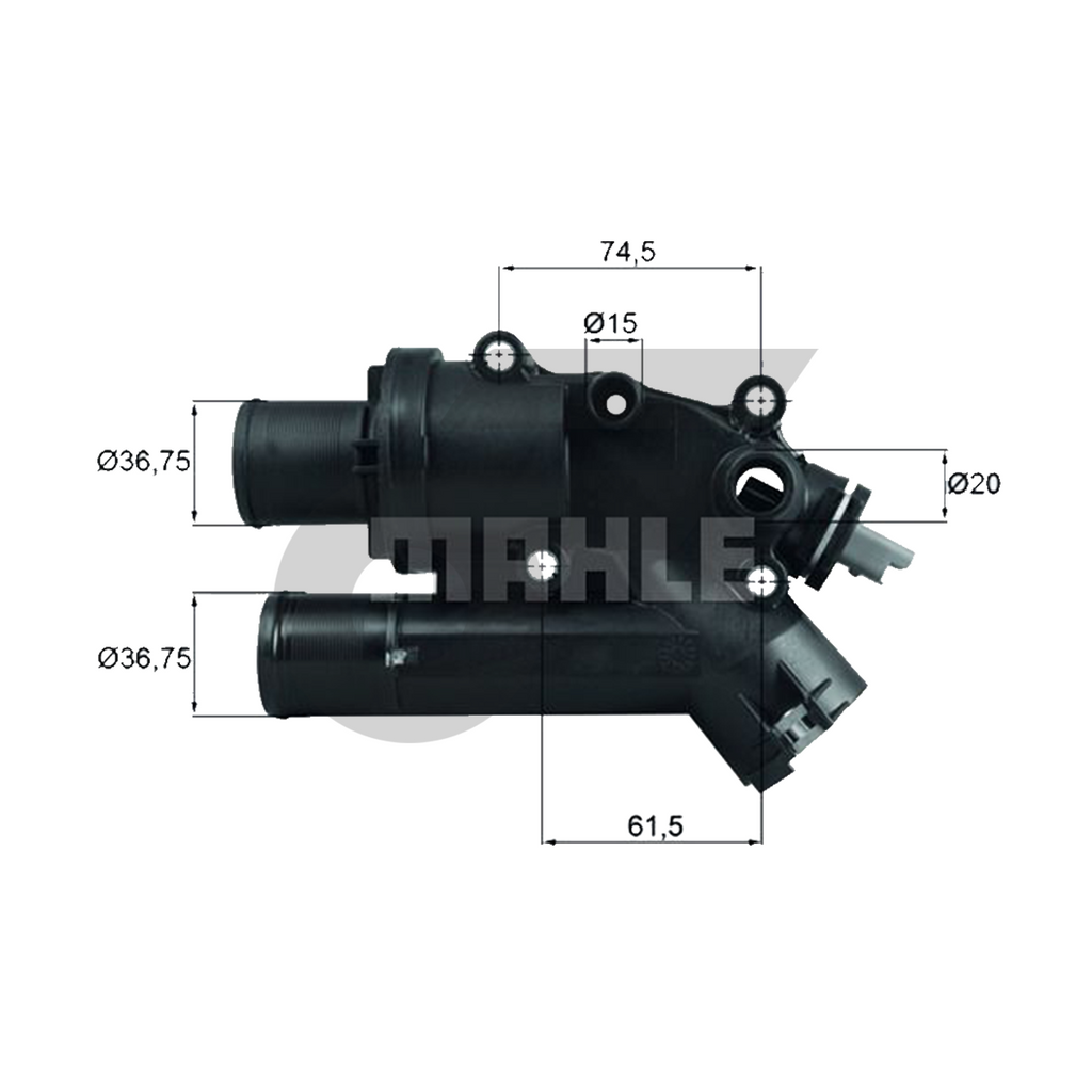 MAHLE ชุดเสื้อวาล์วน้ำ JAGUAR 224DT / EVOQUE 2.2 SD4, DISCOVERY SPORT, FREELANDER II, XF | 83องศา