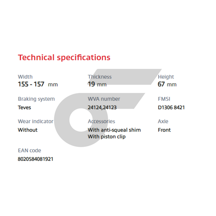 BREMBO ผ้าเบรคหน้า MG GS (1.5T 2.0T) ปี15, MG HS (1.5T PHEV) ปี20 ปี  '15-ON   '19-ON