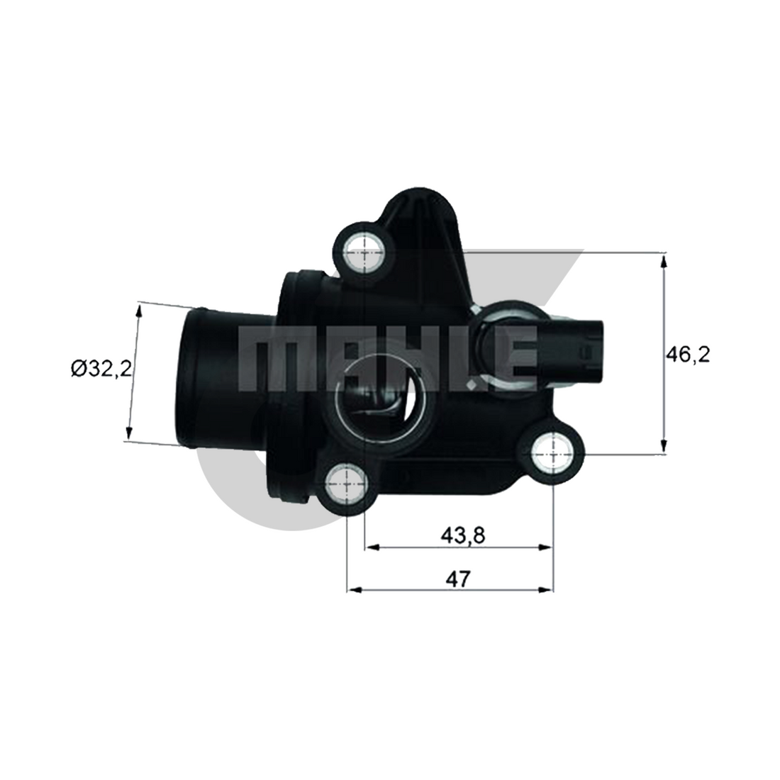 MAHLE วาล์วน้ำ+เสื้อ BENZ M166 / A160 W168 W414 | 87องศา