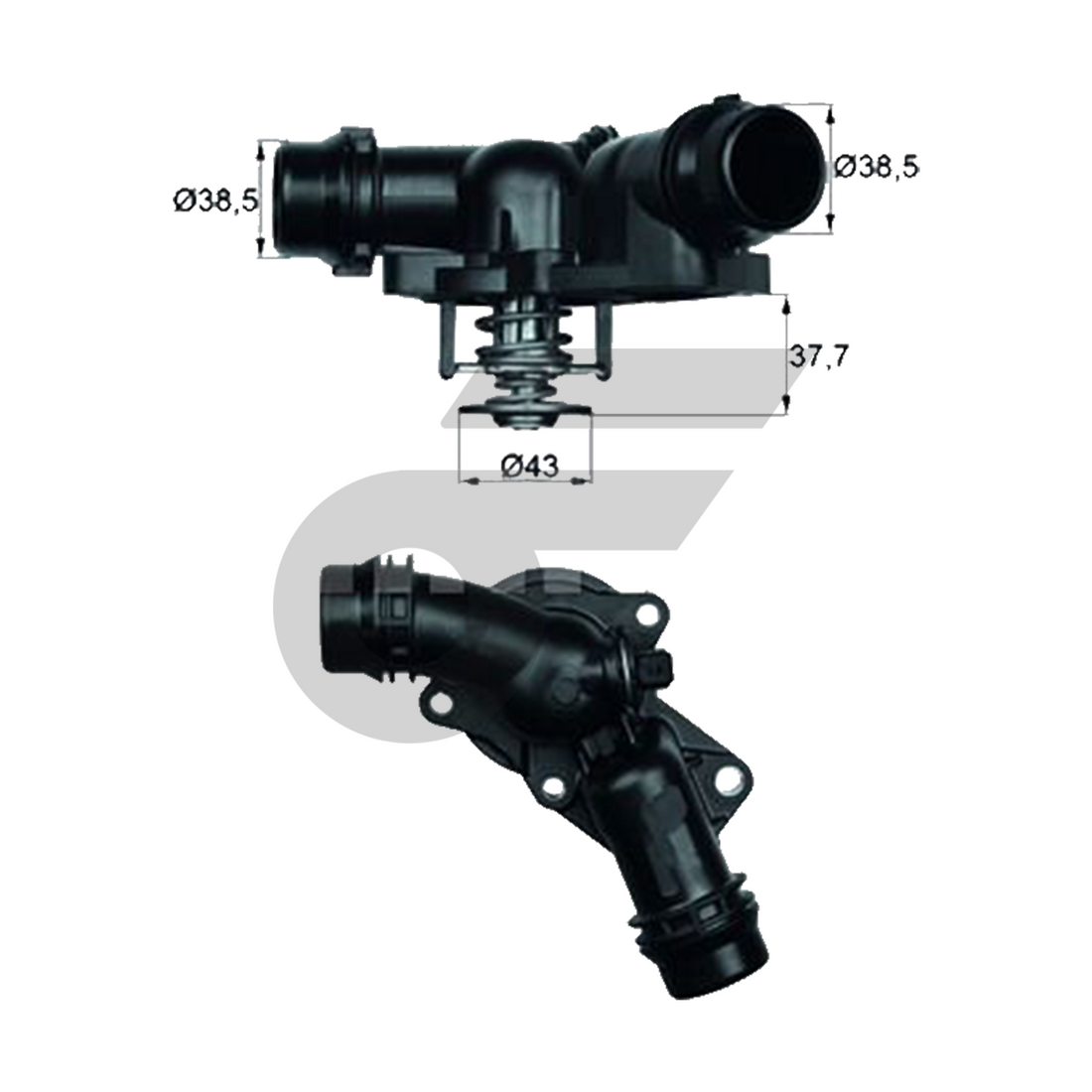 MAHLE วาล์วน้ำควบคุมไฟฟ้า BMW MINI M50 M52 M54 / 3 (E36 E46) 5 (E39 E60) 7 (E38 E65) X (E83 E53) | 80องศา
