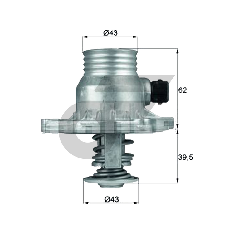 MAHLE Electric control water valve BMW MINI M62 large model / 5 (E39) 7 (E38) | 105 degrees