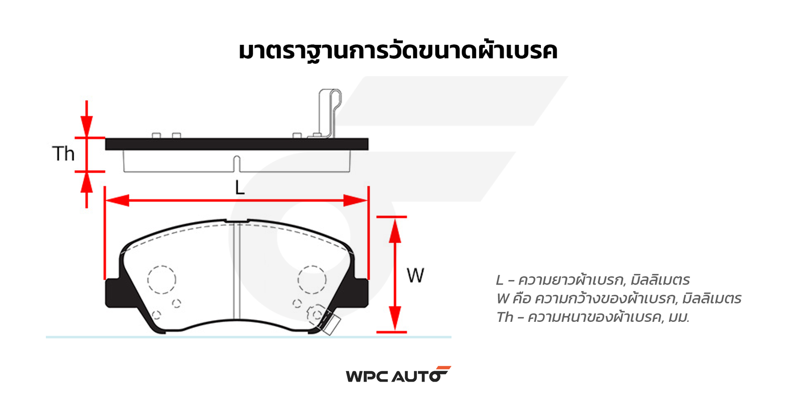 Size chart for ADVICS ผ้าเบรคหลัง SUPER NEO ปี04-08, CEFIRO A33 VQ ปี02-04